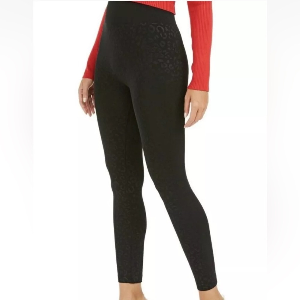 Women’s XS/S  INC High Rise Contour Waistband Black Leo Leggings NWT